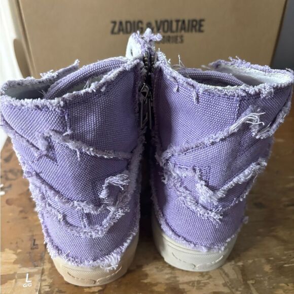 Zadig & Voltaire HIGH FLASH CANVAS sneaker IN BOOMERANG size 38 NWT - Picture 11 of 12